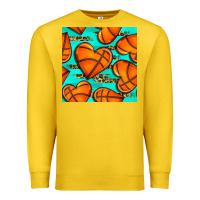 Lemon basketball hearts with leopard seamless pattern Premium Sweatshirt - BundleAndBundleShop