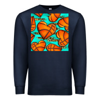 Navy basketball hearts with leopard seamless pattern Premium Sweatshirt - BundleAndBundleShop