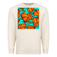 Sandshell basketball hearts with leopard seamless pattern Premium Sweatshirt - BundleAndBundleShop