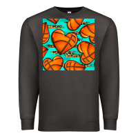 Smoke basketball hearts with leopard seamless pattern Premium Sweatshirt - BundleAndBundleShop