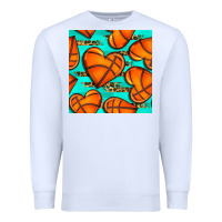 White basketball hearts with leopard seamless pattern Premium Sweatshirt - BundleAndBundleShop