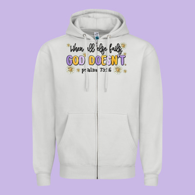When All Else Fails God Doesnt Zipper Hoodie Designed By Maliassmallbusiness