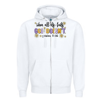 White when all else fails god doesnt Zipper Hoodie - MaliasSmallBusiness