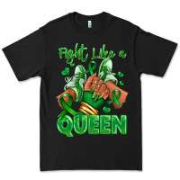 Black green ribbon liver cancer afro girl sneakers Premium Tee - RanaPortraitStore