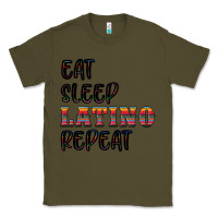 Army Green eat sleep latino repeat Classic Tee - BundleAndBundleShop