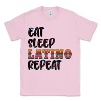 Bubblegum Pink eat sleep latino repeat Classic Tee - BundleAndBundleShop