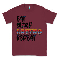 Burgundy eat sleep latino repeat Classic Tee - BundleAndBundleShop