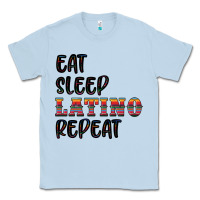 Dusty Blue eat sleep latino repeat Classic Tee - BundleAndBundleShop