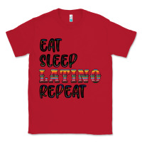 Red eat sleep latino repeat Classic Tee - BundleAndBundleShop