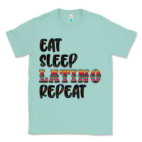 Seafoam eat sleep latino repeat Classic Tee - BundleAndBundleShop