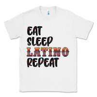 White eat sleep latino repeat Classic Tee - BundleAndBundleShop