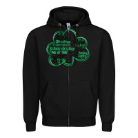 Black st patricks day shamrock typography Zipper Hoodie - MaliasSmallBusiness