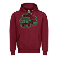 Burgundy st patricks day shamrock typography Zipper Hoodie - MaliasSmallBusiness