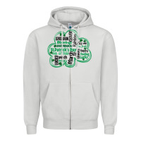 Dove Grey st patricks day shamrock typography Zipper Hoodie - MaliasSmallBusiness