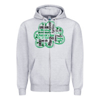 Heather Grey st patricks day shamrock typography Zipper Hoodie - MaliasSmallBusiness