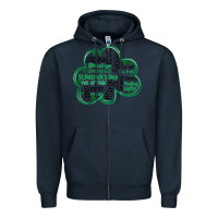 Navy st patricks day shamrock typography Zipper Hoodie - MaliasSmallBusiness