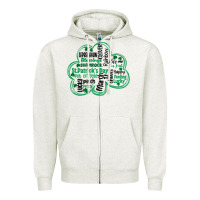Oatmeal Heather st patricks day shamrock typography Zipper Hoodie - MaliasSmallBusiness