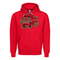 Red st patricks day shamrock typography Zipper Hoodie - MaliasSmallBusiness