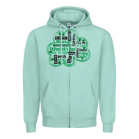 Seafoam st patricks day shamrock typography Zipper Hoodie - MaliasSmallBusiness