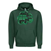 Sports Green st patricks day shamrock typography Zipper Hoodie - MaliasSmallBusiness