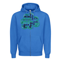 True Royal st patricks day shamrock typography Zipper Hoodie - MaliasSmallBusiness