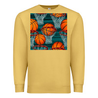 Antique Gold basketball hoop seamless pattern Premium Sweatshirt - BundleAndBundleShop