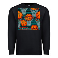 Black basketball hoop seamless pattern Premium Sweatshirt - BundleAndBundleShop