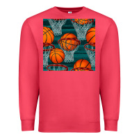 Cardinal basketball hoop seamless pattern Premium Sweatshirt - BundleAndBundleShop