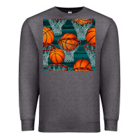 Charcoal Heather basketball hoop seamless pattern Premium Sweatshirt - BundleAndBundleShop