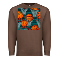Chestnut basketball hoop seamless pattern Premium Sweatshirt - BundleAndBundleShop
