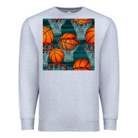 Heather Grey basketball hoop seamless pattern Premium Sweatshirt - BundleAndBundleShop