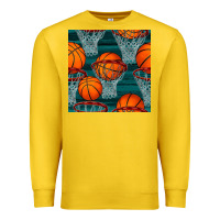 Lemon basketball hoop seamless pattern Premium Sweatshirt - BundleAndBundleShop
