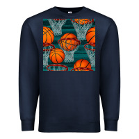 Navy basketball hoop seamless pattern Premium Sweatshirt - BundleAndBundleShop