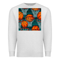Oatmeal Heather basketball hoop seamless pattern Premium Sweatshirt - BundleAndBundleShop