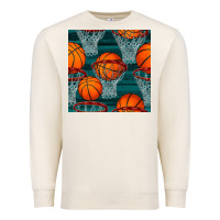 Sandshell basketball hoop seamless pattern Premium Sweatshirt - BundleAndBundleShop
