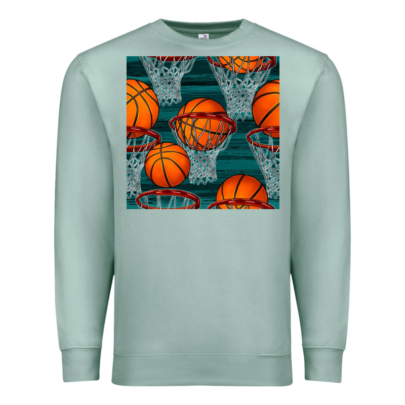 Basketball Hoop Seamless Pattern Premium Sweatshirt by BundleAndBundleShop | Teevron