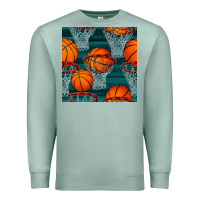 Seafoam basketball hoop seamless pattern Premium Sweatshirt - BundleAndBundleShop