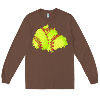 Chestnut softball patch Long Sleeve Tee - AdoDesignShop