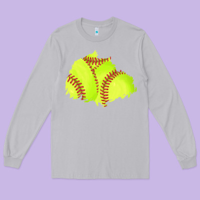 Softball Patch Long Sleeve Tee Designed By Adodesignshop