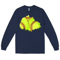 Navy softball patch Long Sleeve Tee - AdoDesignShop
