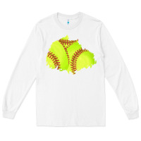 White softball patch Long Sleeve Tee - AdoDesignShop