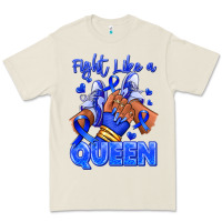 Bone fight like a queen navy blue colon cancer afro gir Premium Tee - RanaPortraitStore