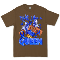 Cacao fight like a queen navy blue colon cancer afro gir Premium Tee - RanaPortraitStore