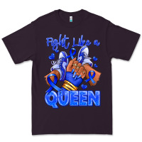 Plum fight like a queen navy blue colon cancer afro gir Premium Tee - RanaPortraitStore