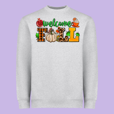 Welcome Fall Heavyweight Sweatshirt Designed By Adodesignshop