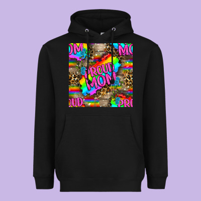 Pride Lgbtq+ Proud Mom With Leoapard Patterns Heavyweight Hoodie Designed By Bundleandbundleshop