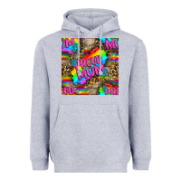 Heather Grey Pride LGBTQ+ Proud Mom With Leoapard Patterns Heavyweight Hoodie - BundleAndBundleShop