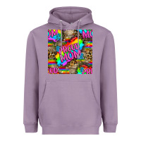 Lavender Pride LGBTQ+ Proud Mom With Leoapard Patterns Heavyweight Hoodie - BundleAndBundleShop