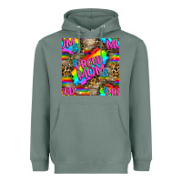 Sage Pride LGBTQ+ Proud Mom With Leoapard Patterns Heavyweight Hoodie - BundleAndBundleShop