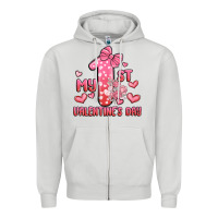 Dove Grey my first valentines day Zipper Hoodie - MaliasSmallBusiness